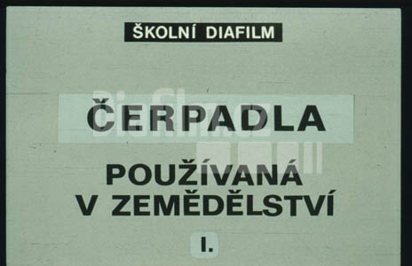 Čerpadla používaná v zemědělství I.