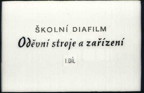 Oděvní stroje a zařízení I.